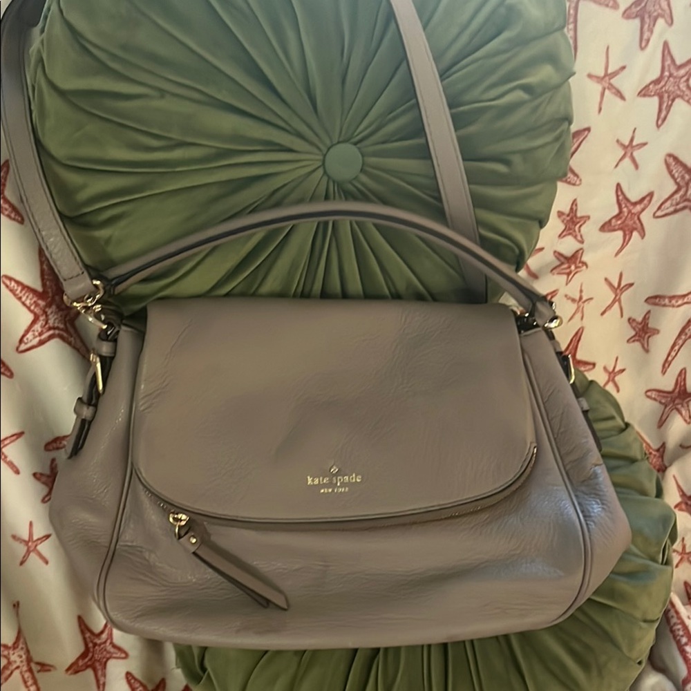 Kate Spade Gray Leather Shoulder Bag